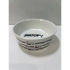 Peanuts Snoopy Suppertime Ceramic Pet Food Bowl Water Dish Gibson Dog, Cat, Pup